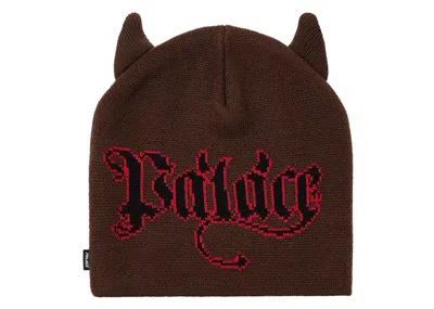 Pre-owned Palace Men's  Horny Nein Cuff Beanie In Nice Brown