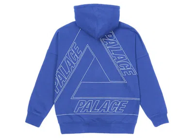 Pre-owned Palace Men's  Jumbo Triferg Drop Shoulder Hoodie In Navy Blue