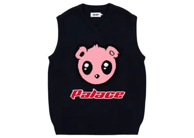 Pre-owned Palace Men's  Kawaii Vest Knit In Navy Blue