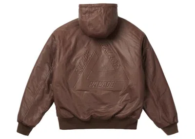 Pre-owned Palace Men's  Leather Bossy Jacket In Brown