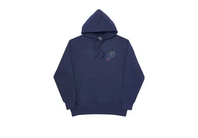Pre-owned Palace Men's  Linear Triple Fade Hoodie In Navy Blue