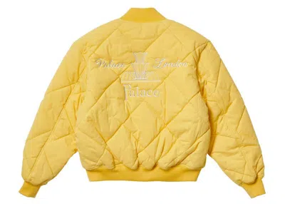 Pre-owned Palace Men's  London Diamond Bomber In Yellow