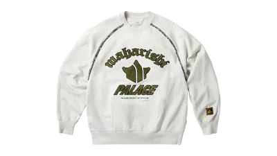 Pre-owned Palace Men's  Maharishi Temple Crew In Stone White