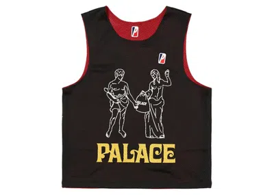 Pre-owned Palace Men's  Mesh Practice Vest In Black/red