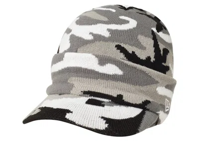 Pre-owned Palace Men's  New Era Peak Beanie In Grey Camo