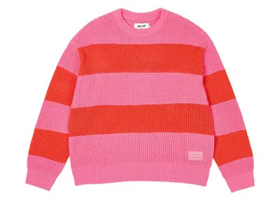Pre-owned Palace Men's  Open Stripe Knit In Pink/orange