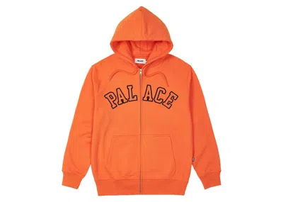 Pre-owned Palace Men's  Outline Arch Zip Hoodie In Tiger Orange
