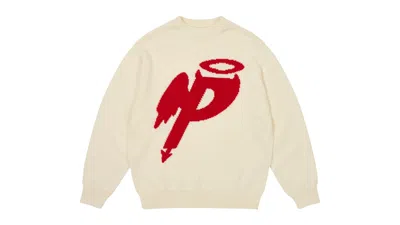 Pre-owned Palace Men's  P Wing Knit In Soft White