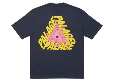 Pre-owned Palace Men's  P3 Bare Times T-shirt In Navy Blue
