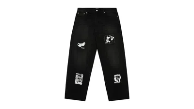 Pre-owned Palace Men's  P90 Baggy Jean In Patch Up Black