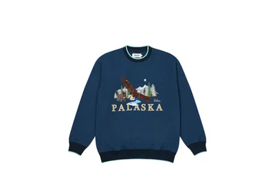 Pre-owned Palace Men's  Palaska Emb Crew In Blue