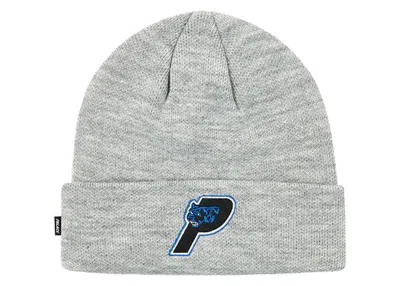 Pre-owned Palace Men's  Panther Beanie In Grey Marl