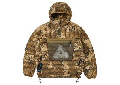 Pre-owned Palace Men's  Pertex Qlite Down Jacket In Brown Moss Camo