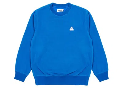 Pre-owned Palace Men's  Polar Fleece Sofar Crew In Classic Blue