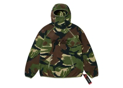 Pre-owned Palace Men's  Polartec Ninja Hoodie In Woodland Dpm In Green