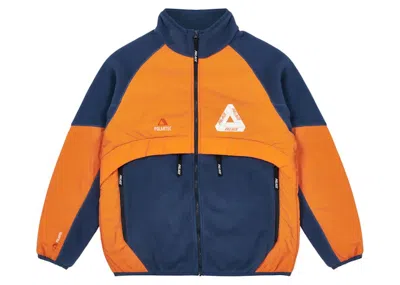 Pre-owned Palace Men's  Polartec Shell Jacket In Navy Blue/orange In Multi