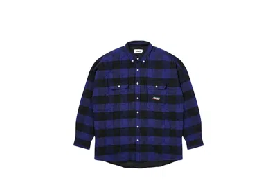 Pre-owned Palace Men's  Quilt Mit Plaid Shirt In Blue