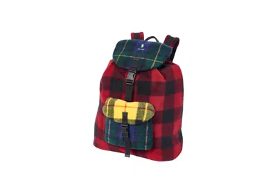 Pre-owned Palace Men's  Ralph Lauren Fleece Backpack In Glen Plaid/yellow/buffalo