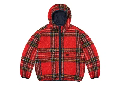 Pre-owned Palace Men's  Reversible Check Fleece Jacket In Red
