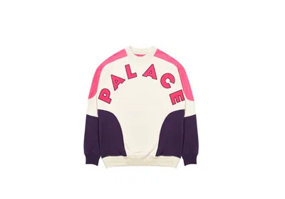 Pre-owned Palace Men's  Roundhouse 2 Da Face Crew In Grey/pink In Multi