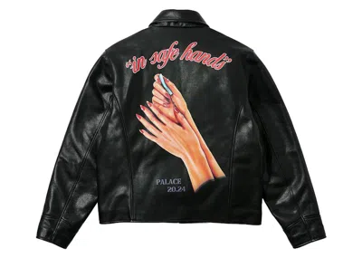 Pre-owned Palace Men's  Safe Hands Leather Jacket In Black