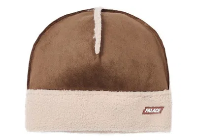 Pre-owned Palace Men's  Shearling Beanie In Caked Brown