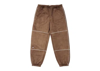 Pre-owned Palace Men's  Sherpa Faux Suede Jogger In Caked Brown