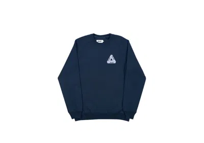 Pre-owned Palace Men's  Slub Crew In Navy Blue