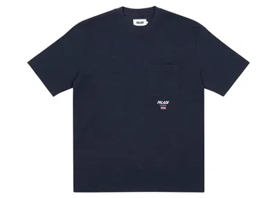 Pre-owned Palace Men's  Slub Square Pocket T-shirt In Navy Blue