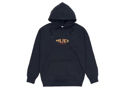 Pre-owned Palace Men's  Spaced Logo Drop Shoulder Hoodie In Navy Blue
