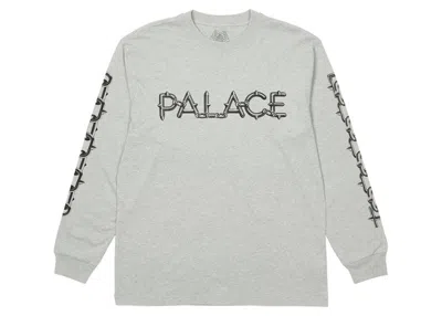 Pre-owned Palace Men's  Spike Long Sleeve Tee Shirt In Grey Marl