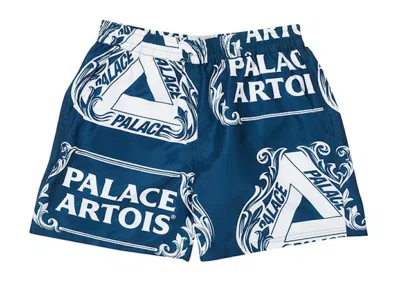 Pre-owned Palace Men's  Stella Artois Swim Short In Navy Blue/white