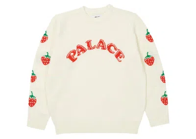 Pre-owned Palace Men's  Strawberry Knit In White