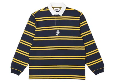 Pre-owned Palace Men's  Stripe Rugby In Navy Blue/yellow