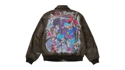 Pre-owned Palace Men's  Susanoo Leather Flight Jacket In Brown