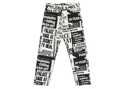 Pre-owned Palace Men's  Tabloid Denim Jean In Black