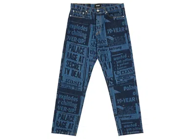 Pre-owned Palace Men's  Tabloid Denim Jean In Blue