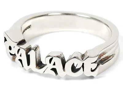 Pre-owned Palace Men's  Tgf Old Font Ring In Silver