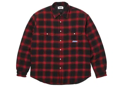 Pre-owned Palace Men's  Therma Yak Thinsulate Shirt In Red