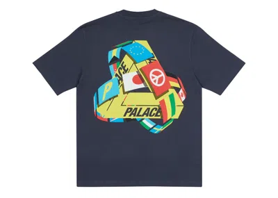 Pre-owned Palace Men's  Triflag T-shirt In Navy Blue