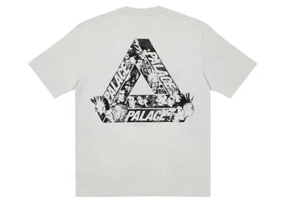 Pre-owned Palace Men's  Triheads T-shirt In Grey Marl In Gray