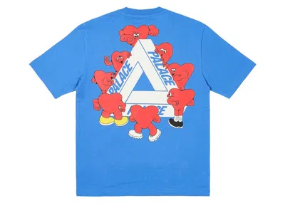 Pre-owned Palace Men's  Trihearts T-shirt In Palatial Blue