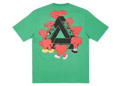 Pre-owned Palace Men's  Trihearts T-shirt In Pea Green