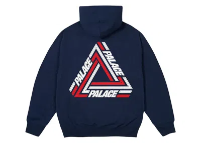 Pre-owned Palace Men's  Triline Hoodie In Navy Blue