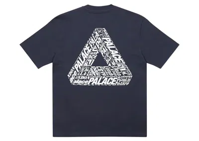 Pre-owned Palace Men's  Tritext T-shirt In Navy Blue