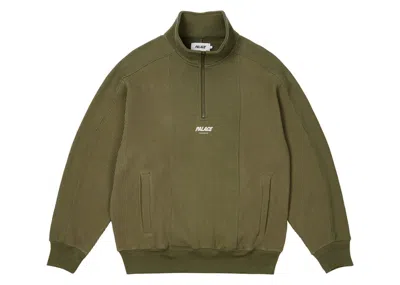 Pre-owned Palace Men's  Waffle On 1/4 Zip In The Deep Green