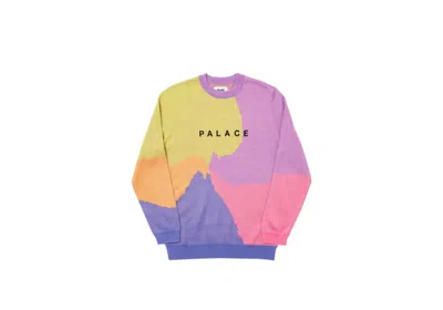 Pre-owned Palace Men's  Whirl Knit In Green/yellow/purple