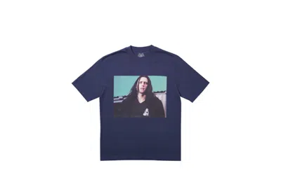 Pre-owned Palace Men's  Wise Up T-shirt In Navy Blue