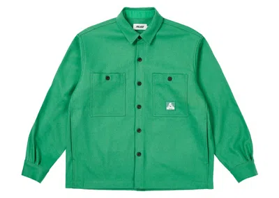 Pre-owned Palace Men's  Wool Shirt Jacket In Pea Green