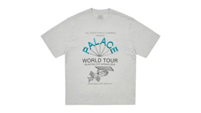 Pre-owned Palace Men's  World Tour T-shirt (ss25) In Grey Marl